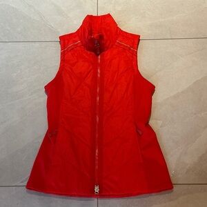 Athleta Rock Ridge Flame Red Quilted Zip Vest